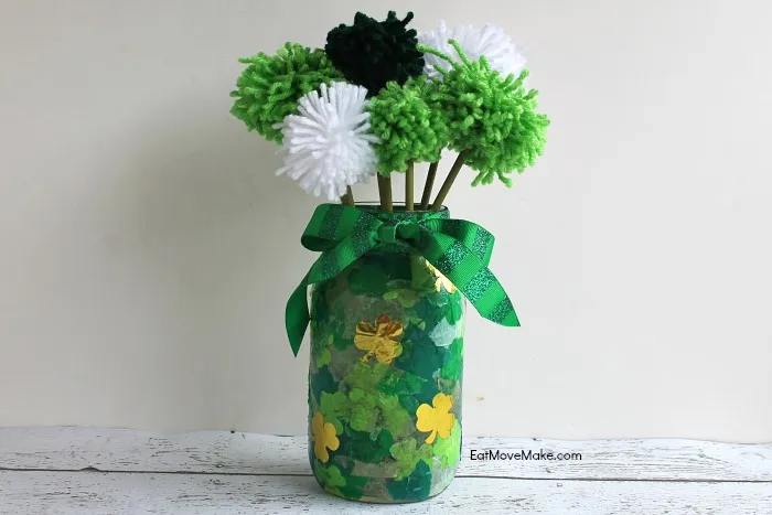 St Patrick's Day Pom Pom Vase