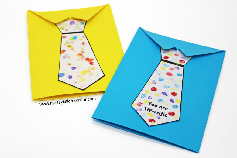 Easy Thumbprint Father's Day Tie Card