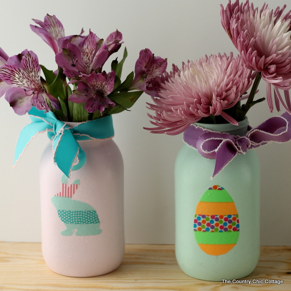 Washi Tape Easter Mason Jars