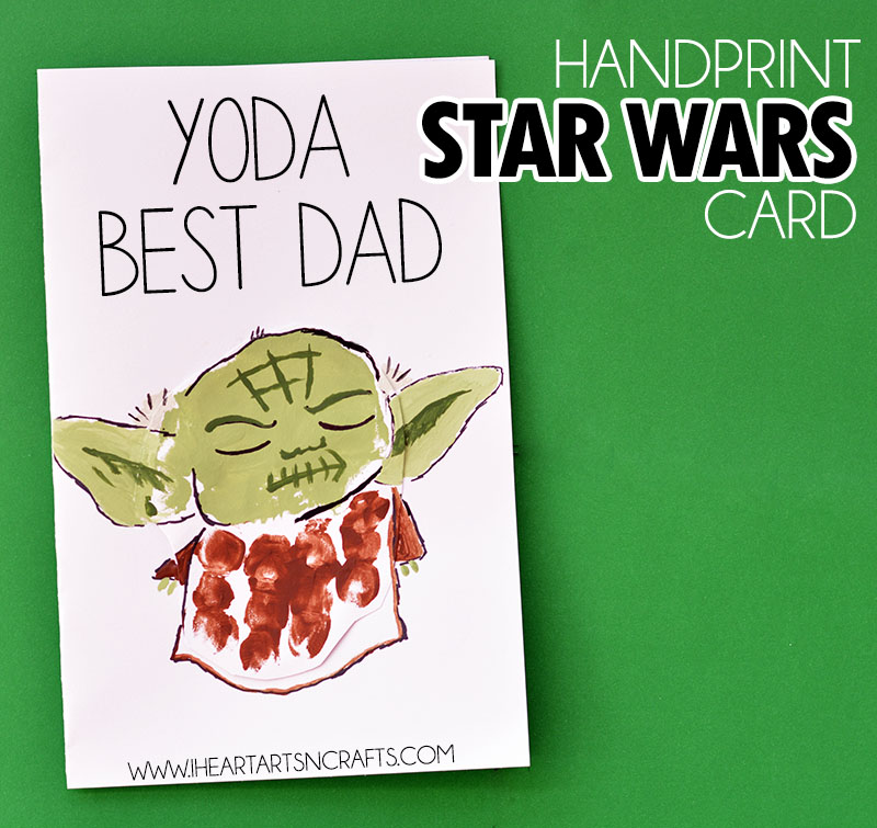 Easy Yoda Handprint Father's Day Card Craft