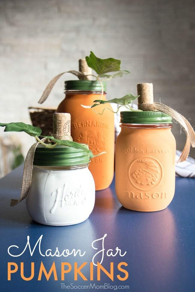 Painted Pumpkin Fall Mason Jar