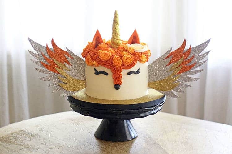 Fox Unicorn Cake with Wings