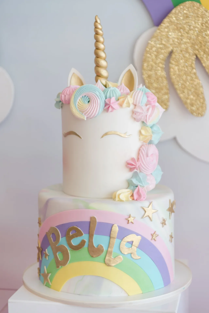 Rainbow & Stars Unicorn Cake