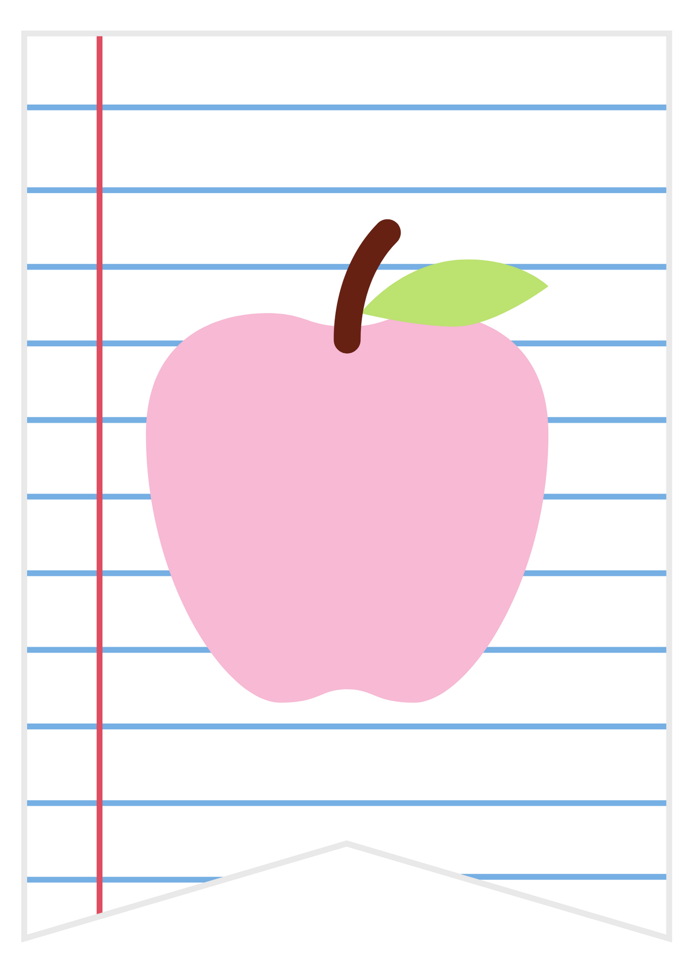 back to school pink apple