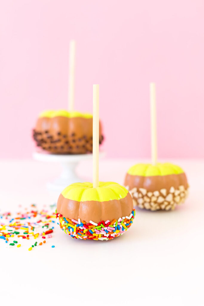 caramel apple no carve pumpkin decorating ideas