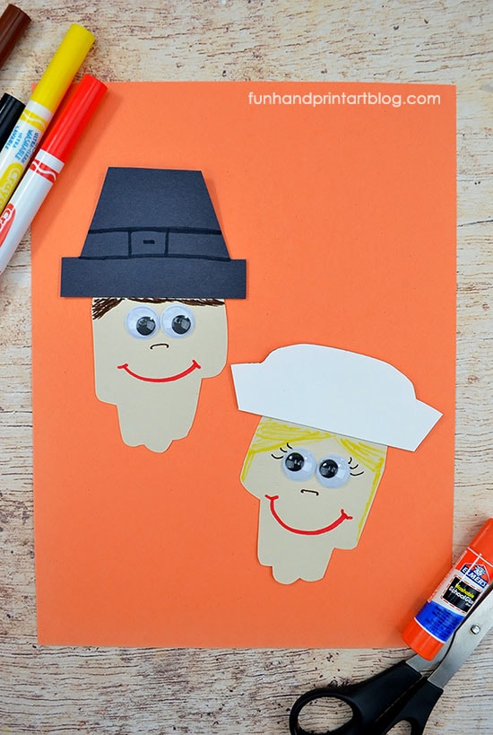 Pilgrim Hand Cutouts Thanksgiving Paper Craft