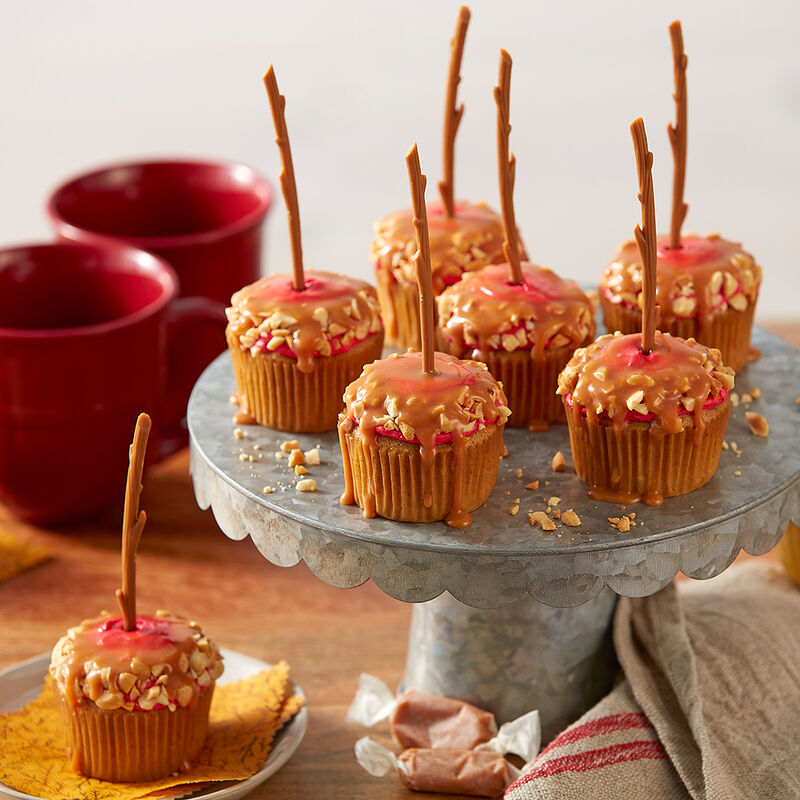 caramel apple fall cupcakes