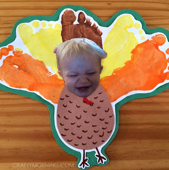 footprint turkey thanksgiving kids craft