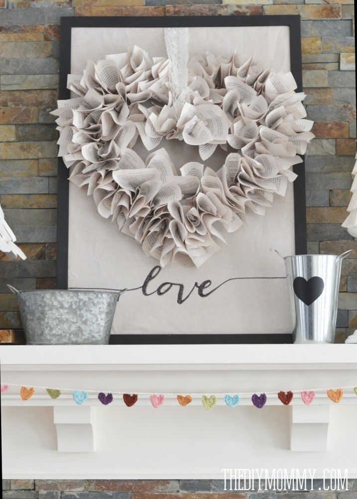 Book Page Heart Wreath