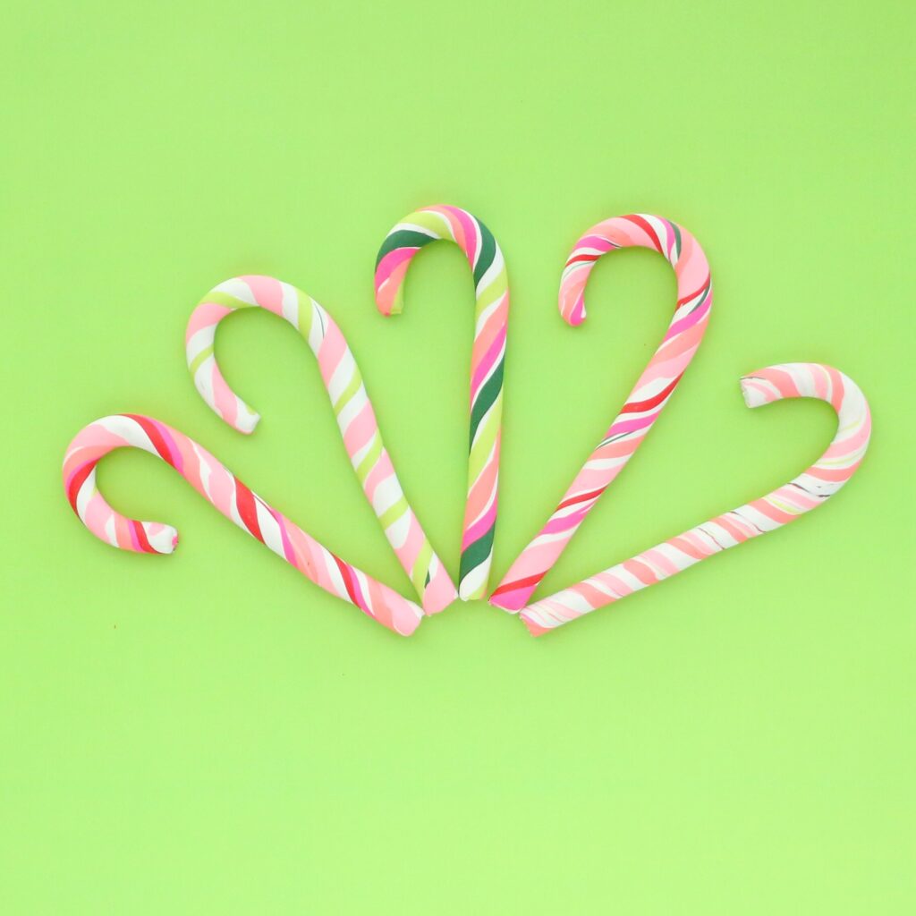 Colourful Candy Cane Christmas Ornaments