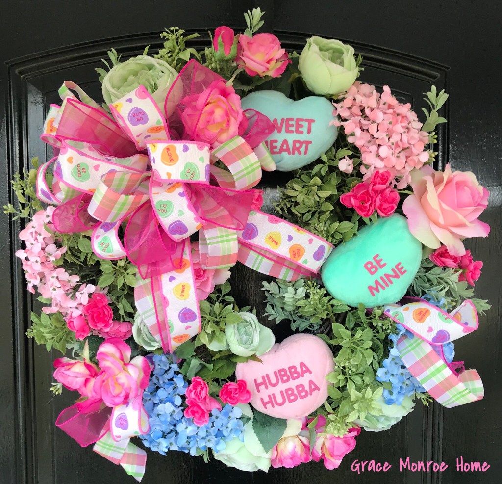 DIY Candy Hearts Wreath