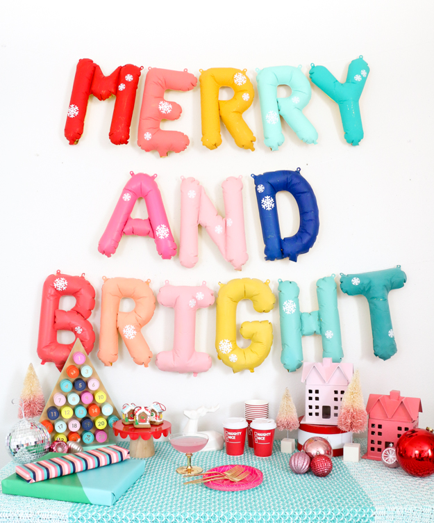 DIY Colourful Snowflake Balloons