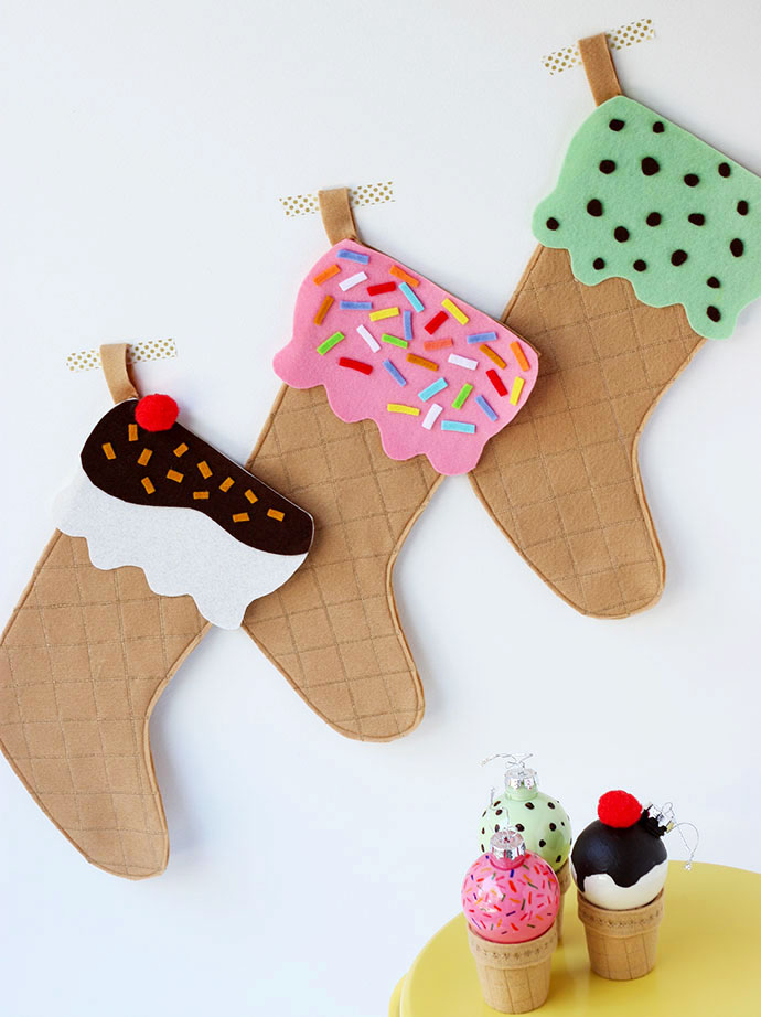 DIY Ice Cream Christmas Stockings