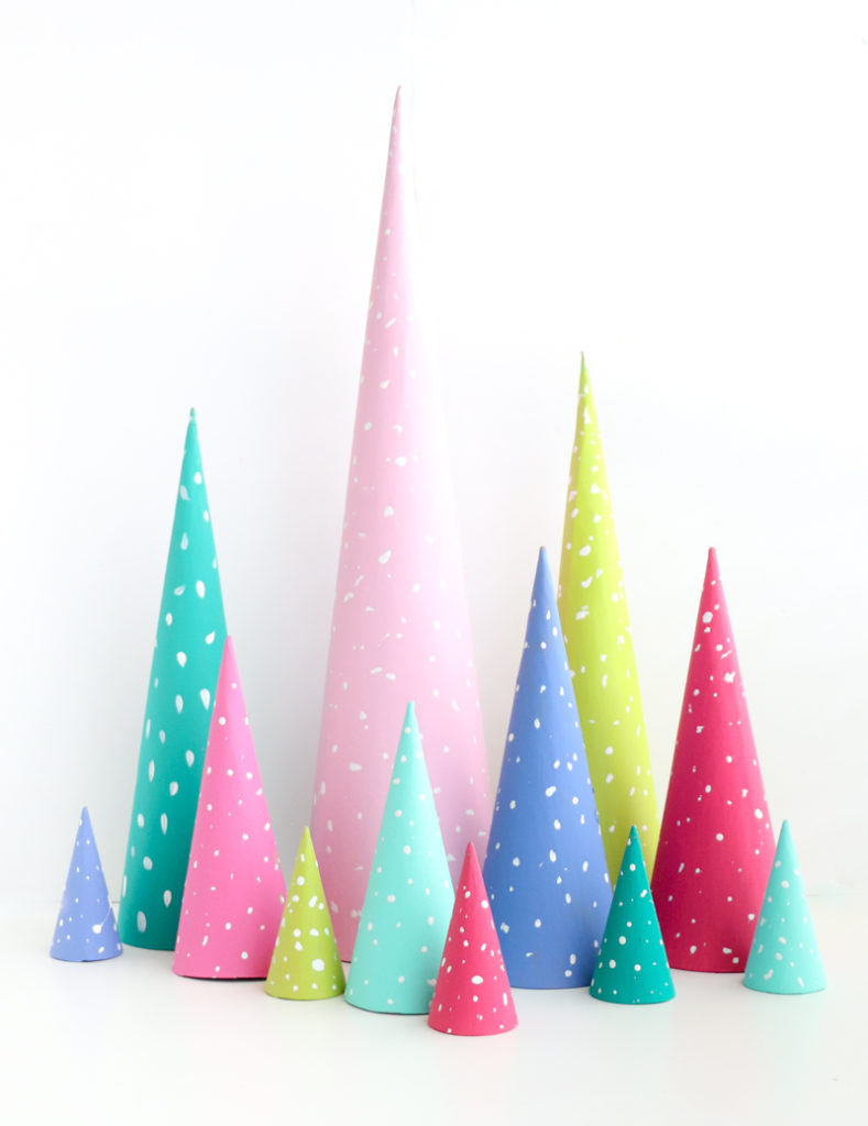 DIY Snow Dotted Tree Cones