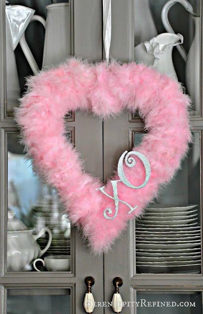 Feather Heart Valentine's Day Wreath