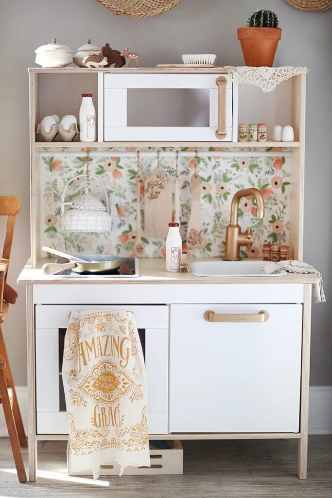 Floral Ikea Toy Kitchen Remodel