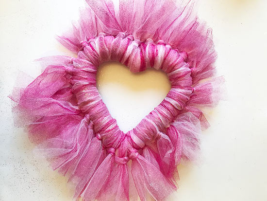 Simple Tulle Heart Wreath