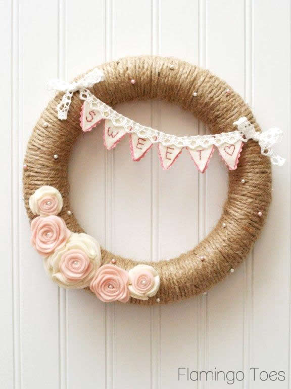 Sweetheart Jute Valentines Wreath