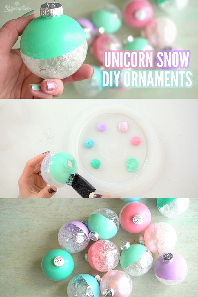 Unicorn Snow Filled Ornaments