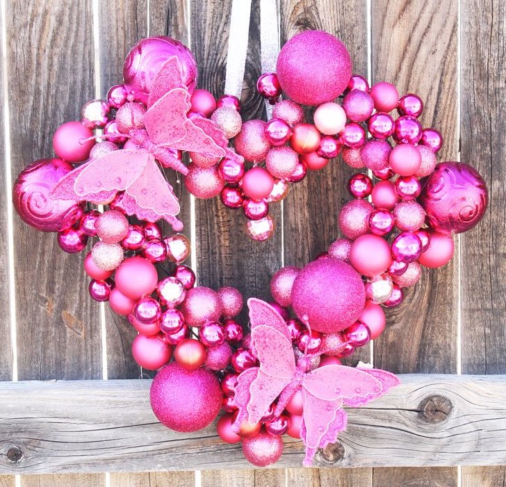 Valentine Heart Ornament Wreath