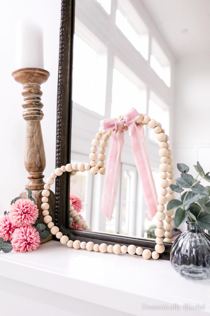 Wood Bead Heart Wreath