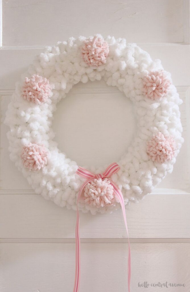 Yarn & Pom Pom Wreath