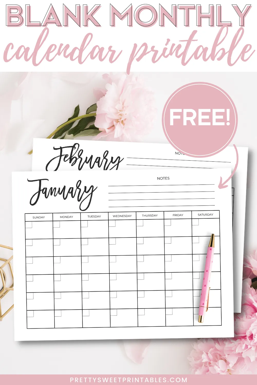 17 Free Printable 2023 Calendars To Help You Plan Your Year | Pretty ...