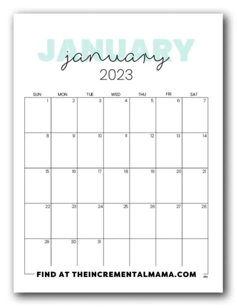 17 Free Printable 2023 Calendars To Help You Plan Your Year | Pretty ...
