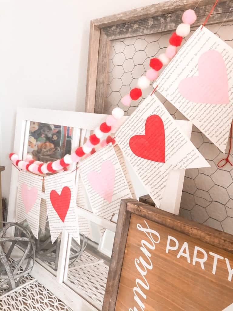 Valentine Book Page Bunting