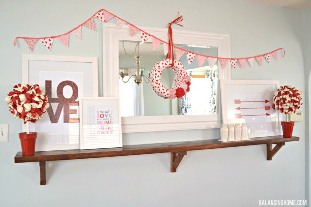 Valentine Shelf Vignette