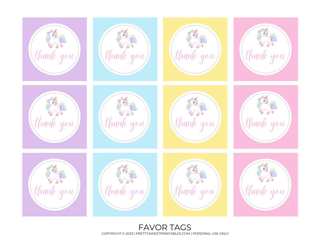 unicorn favor tags