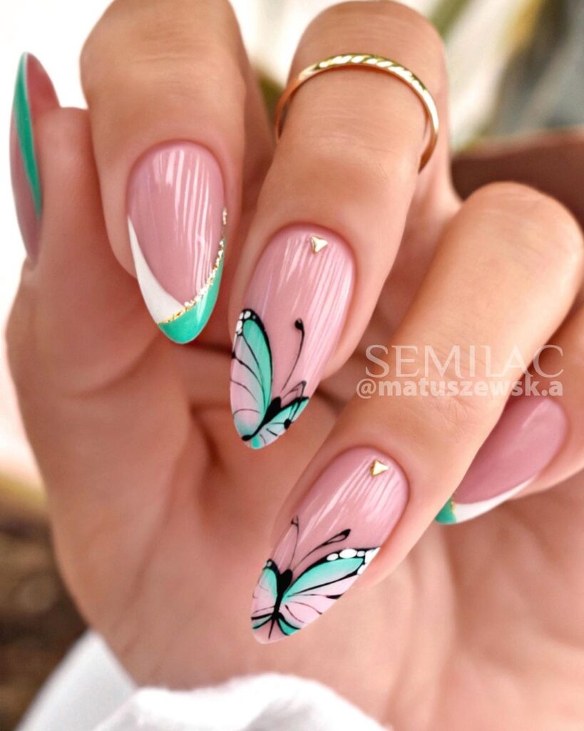 breathtaking summer butterfly nails