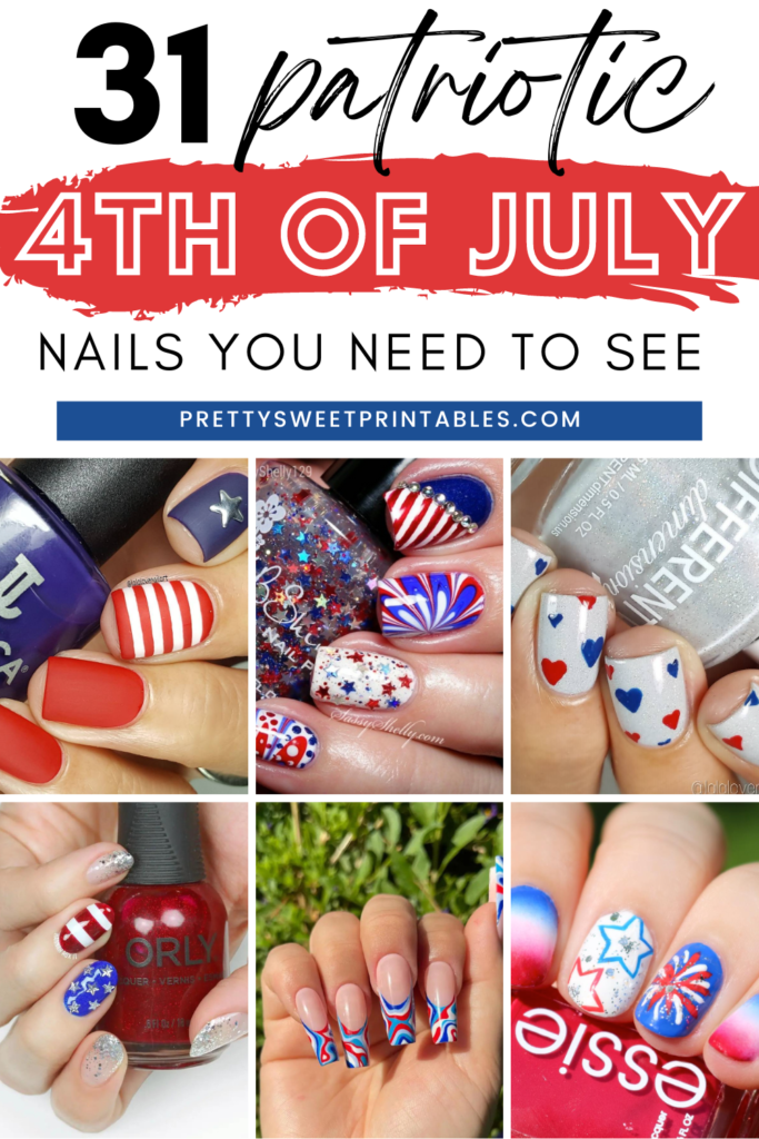 4th of July nails 4th of July nails