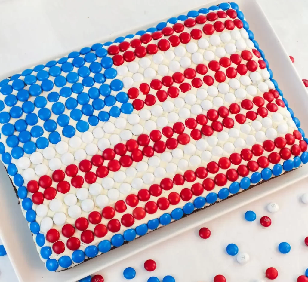 American flag sheet cake