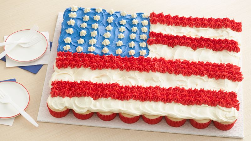 fourth of july flag cupcake cake