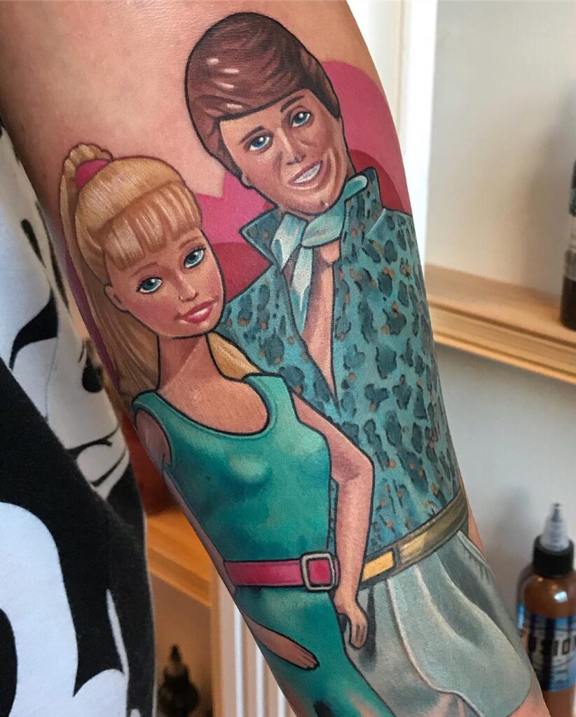 Barbie and Ken tattoo