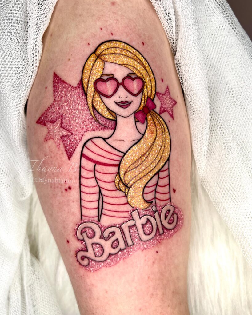 Glitter Barbie Tattoo
