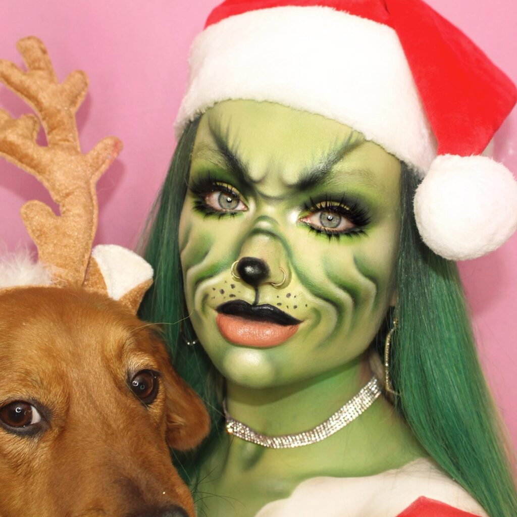 The Grinch makeup  Christmas eye makeup, Xmas makeup, The grinch makeup